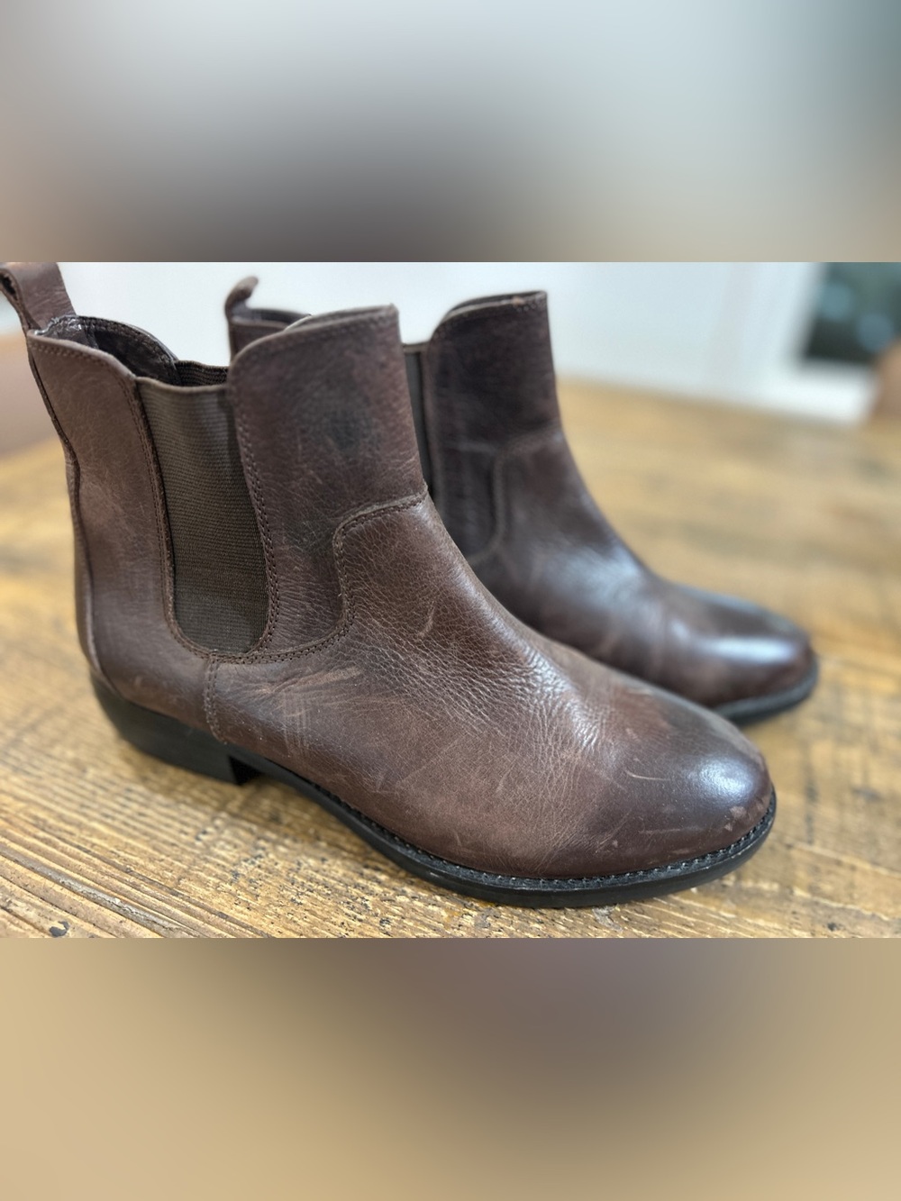 Shellys London Brown Leather Chelsea Boots Womens 9